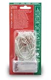 Konstsmide 1408-103 LED Lichterkette (20 warm weiße Dioden, Batterien: 2xAA 1.5V, bis zu 30h, transparentes Kabel)