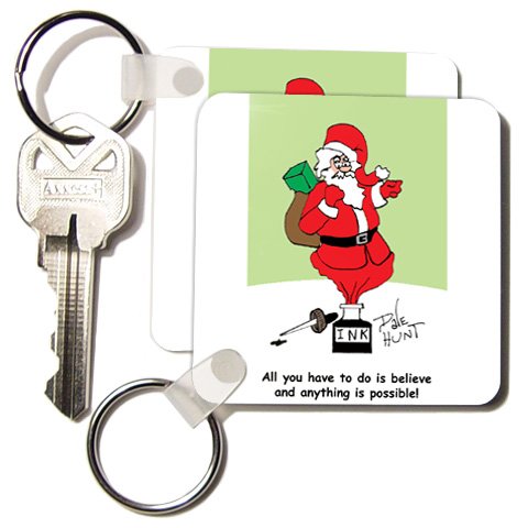 Dale Hunt Cartoon about Santa, Christmas Time and Imagination - Set Of 4 Key Chains