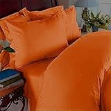 Elegant Comfort 1500 Thread Count Wrinkle & Fade Resistant Egyptian Quality Ultra Soft Luxurious 4-Piece Bed Sheet Set, Queen, Orange