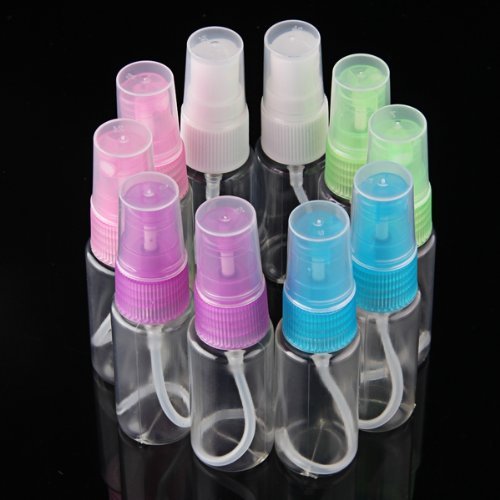 TOOGOO(R) 10 15ml Colorful Clear Plastic Makeup Water Spray Atomizer Bottle Container Pump