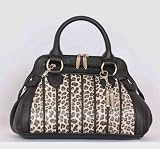 Nature Trail Black and Leopard Print Handbag