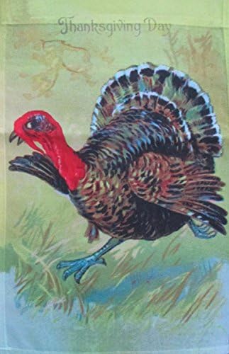 Thanksgiving Day Turkey Garden Flag Fall Autumn Seasonal Yard Banner 12" x 18"