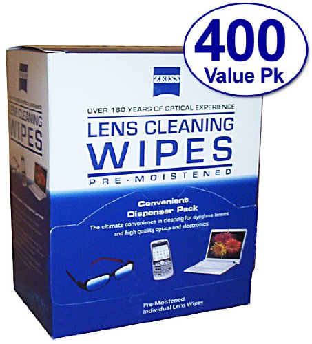 Zeiss Pre-Moistened Lens Cloths Wipes 400 Ct (2 Pack)