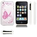 Back Cover Passgenau Handyschale Case H�lle f�r das Apple iPhone 3G/3GS inkl. Folie Butterfly Pink