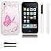 Back Cover Passgenau Handyschale Case H�lle f�r das Apple iPhone 3G/3GS inkl. Folie Butterfly Pink