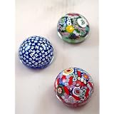 Murano Glass 3 Assorted Millefiori Paperweight Combo 2 ~ Tripact Inc