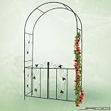 Jago - Arche à rosiers avec portillon arches jardin arche rosier tuteur pour plantes tuteur pour plante tuteur pour plantes grimpantes arche pour rosier grimpant support rosier pleureur (RSBG01)