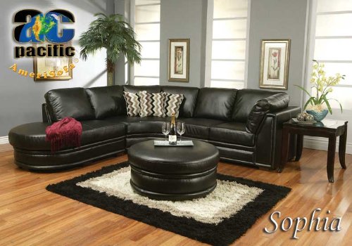 NEW 3PCS MODERN SECTIONAL LEATHER SOFA SET, #AC-SOPHIA