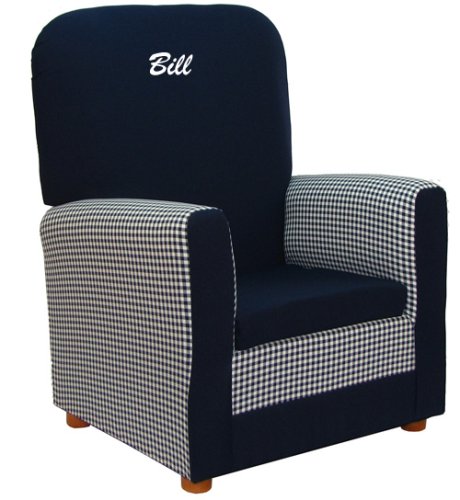 Kitchen: Personalized Upholstered Kids Restful Chair   Solid and Gingham