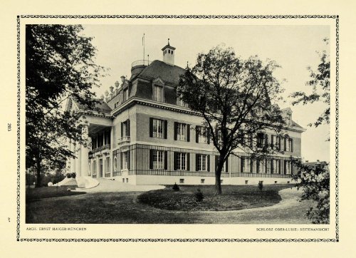 1913 Print Exterior Side House Tree Column Yard Lavish Rich Money Fence Trees - Original Halftone Print