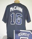 Brian McCann Autographed/Hand Signed Atlanta Braves Blue Majestic Baseball Jersey