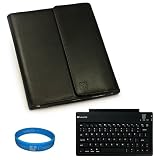 Premium Black Textured Leather Smart Case Cover (Supports Sleep Mode) for Apple iPad 2 Wifi Wireless Tablet and Apple iPad 1st Generation (16GB, 32GB, 64GB) fits Models: MC769LL/A, MC770LL/A, MC916LL/A, MB292LL/A, MB293LL/A, MB294LL/A + SumacLife Full Size Wireless Bluetooth Keyboard + SumacLife TM Wisdom Courage Wristband