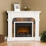 Cartwright Electric Fireplace Convertible Corner Design in Ivory