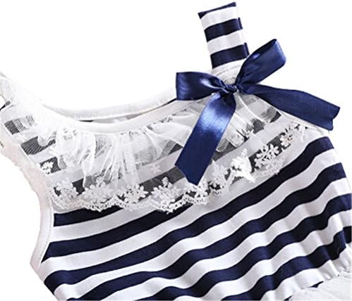 Baby Girls' Sleeveless Striped Layered Dress for 0-2 Years (XX-large (13-24 mouths), white)