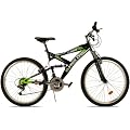 MOUNTAINBIKE 24 ZOLL CLIMBER VOLLGEFEDERT 18 GANG SHIMANO KINDERFAHRRAD FARBE: RACING - GR�N