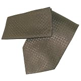 New Mens Chocolate Brown Tie Necktie Hanky Set
