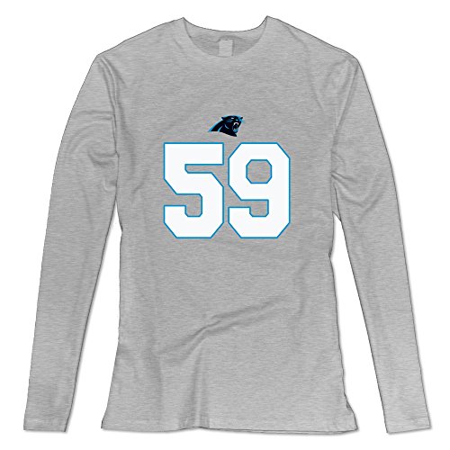Women's Carolina Panthers Luke Kuechly Logo Long Sleeve T-shirt