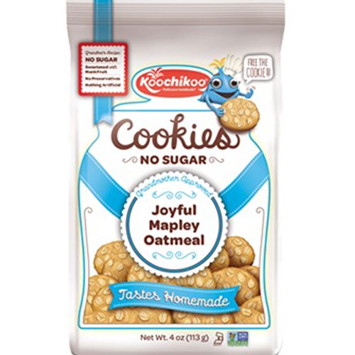 Sugar Free Cookies (3Pack/Bags) Sweetened With Monk Fruit Extract Non GMO Kosher Vegan Certified By Koochikoo (Maple Oatmeal)