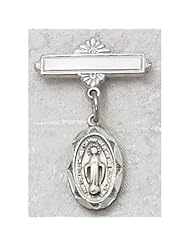 SS Oval Miraculous Medal Baby Pin