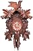 German Carved Chalet Clock Walnut Finish