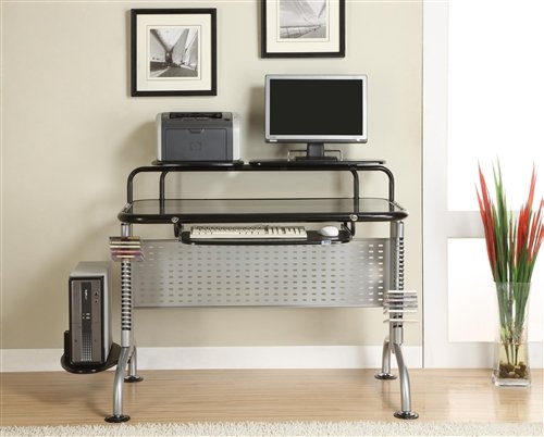 Innovex Glass Computer Desk, Black