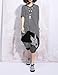 ELLAZHU Women Baggy Bat Wing Asymmetric Hem T-shirt Shirt Onesize GY356 Stripe