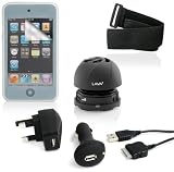 Picture of LAVA Ultimate Starter Bundle Pack for iPod Touch 4th Generation includes Case, Screen Protector, Sports Armband, Home Charger, Car Charger and Speaker