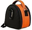Orange Limited Edition Camera Bag Carrying Case with battery charger, battery charger, memory cards, and accessories Pocket for Sony Cyber-Shot DSC-H55 DSC-H70 DSC-HX7V DSC-T99 DSC-T110 DSC-TX5 DSC-TX9 DSC-TX10 DSC -TX55 DSC-TX100V DSC-W510 DSC-W530 DSC-W560 DSC-W570 DSC-WX5 DSC-WX9 DSC-WX10 DSC W650 W620 W610 Point and Shoot Digital Camera