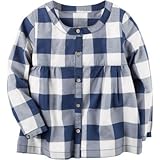 カーターズ Carter's/ ギンガム ウーブン トップ ブルー トップス長袖シャツ 4歳【並行輸入】