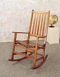 Coaster Southern Country Plantation Porch Rocker/Rocking Chair, Oak Wood Finish