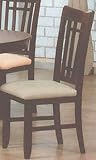 Set of 2 Gibraltar Dark Brown Cherry Finish Wood Dining Chairs