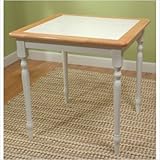 White Finish Tile Top Dining Table