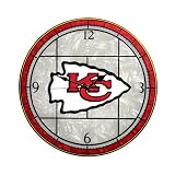 Kansas City Chiefs 12 Inch Art Glass Clock
