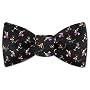New Years Party Freestyle Bowtie by Wild Ties - Black Silk