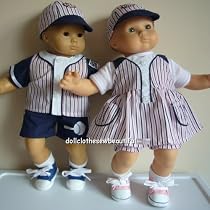 Bitty Baby Twins Doll Clothes Matching Baseball Outfits
