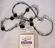 ID Necklace with Safety Breakaway Clasp Beaded Black and White