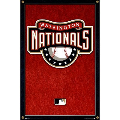 Professionally Framed Washington Nationals (New Logo) Sports Poster Print - 24x36 with RichAndFramous Black Wood Frame