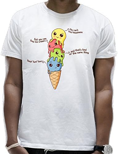 Ice Cream Happiness Brand New Men's T Shirts Graphic Tees Tee Shirt