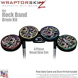 Neon Swoosh on Black Skin by WraptorSkinz fits Rock Band Drum Set for Nintendo Wii, XBOX 360, PS2 & 