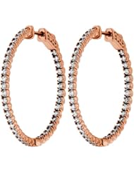 1.00 ct. tw Round Cut Diamond Inside Outside Hoop Earrings 18KR G-H SI2