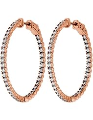 0.76 ct. tw Round Cut Diamond Inside Outside Hoop Earrings 18KR G-H SI2