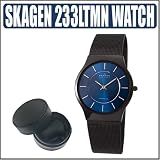 Skagen 233LTMN Men's Titanium Black Mesh Watch w/ Travel Case