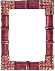 Bejeweled Enamel with Pink Jewels Picture Frame, Holds 3.5x5" Photo