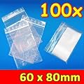 100 x ZIP Druckverschluss Beutel 60x80 mm 5uq