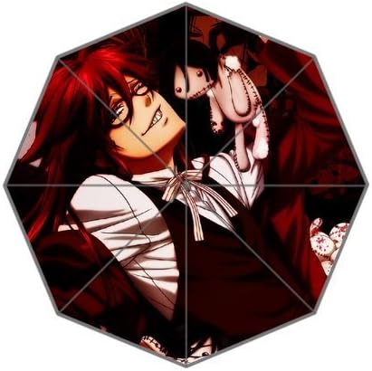 Black Butler Kuroshitsuji Custom Foldable Umbrella Rain Umbrella Wind Resistant Travel Umbrella
