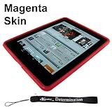 iPad Silicone Skin Brand New Magenta fits snuggly + Includes a 4-inch eBigValue (TM) Determination Hand Strap