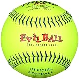 Trump&reg; MP-EVIL-44-MAX-Y Evil Sports 12 Inch Yellow Leather Cover Official Softball (525 Compression) (Sold in Dozens)