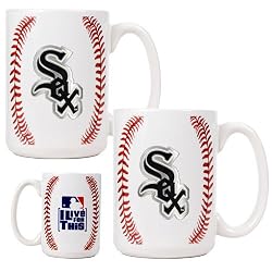 Chicago White Sox MLB 2pc Ceramic Gameball Mug Set - Primary Logo by Great American Products