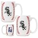 Chicago White Sox MLB 2pc Ceramic Gameball Mug Set - Primary Logo by Great American Products