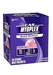 EAS Myoplex Lite Nutrition Shake, Strawberry Cream, Pack of 20